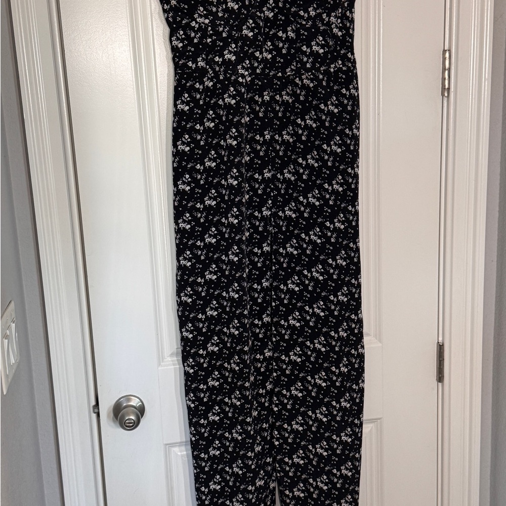 Xhilaration Black and White Floral Jumpsuit